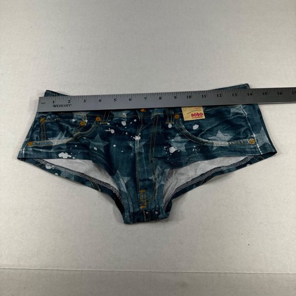 No Bo Women's Size 7 Large Panty Hipster Looks Like Jeans Blue New With Tags - Picture 8 of 10